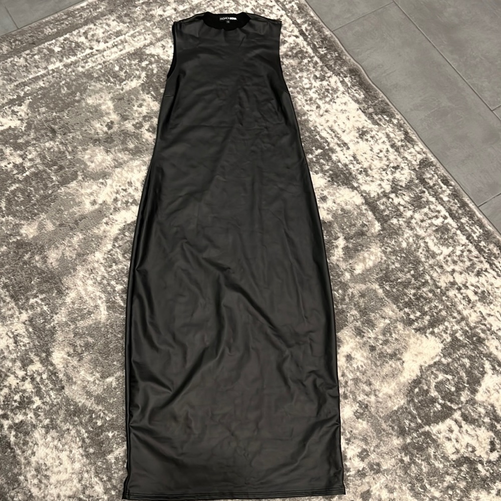 Black fashion nova pleather dress